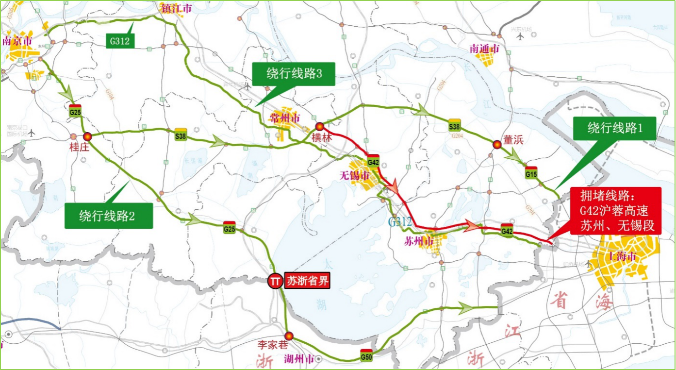 图20 g42沪蓉高速苏锡段绕行线路