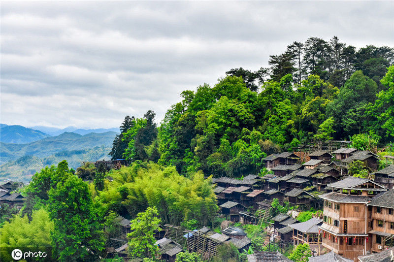 2020年4月25号贵州黔东南岜沙苗寨,贵州的一个少数民族村寨.