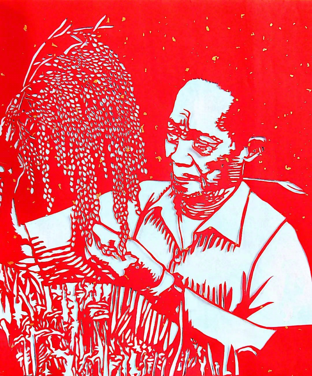 (剪纸作品:袁隆平)