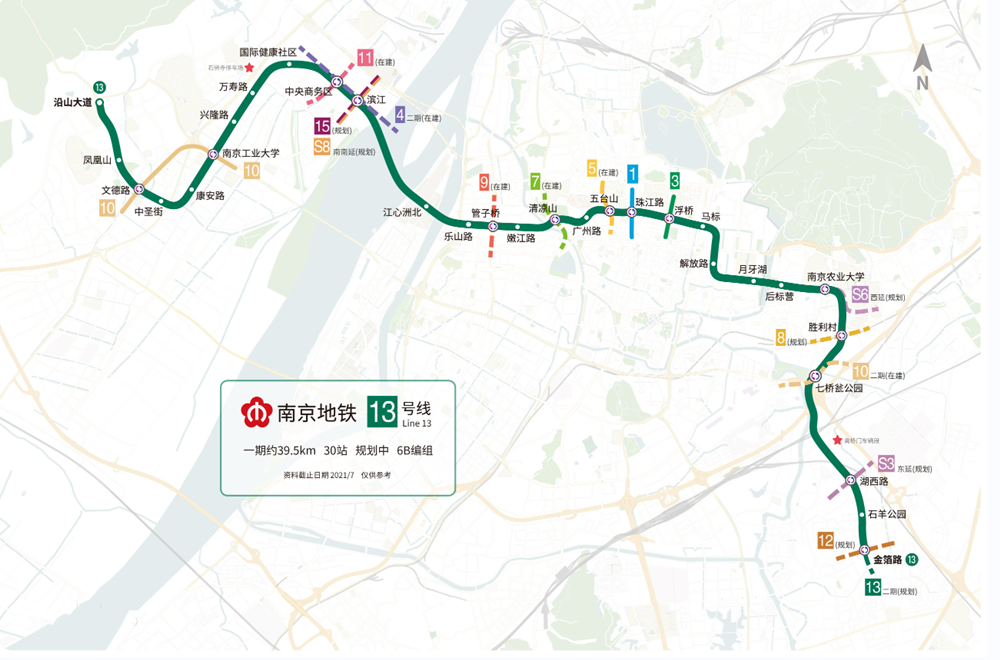 地铁13号线示意图