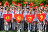 2022年9月29日，江苏省海安市城南实验小学的学生在“童心向党 祝福祖国”主题教育活动现场。