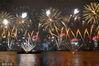 2018年1月1日，香港，2018年迎来之际，回归祖国20周年的香港，维多利亚港上空火树银花，万众欢腾