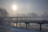2023年1月27日，吉林省吉林市松花江大雾弥漫，再度出现雾凇美景。