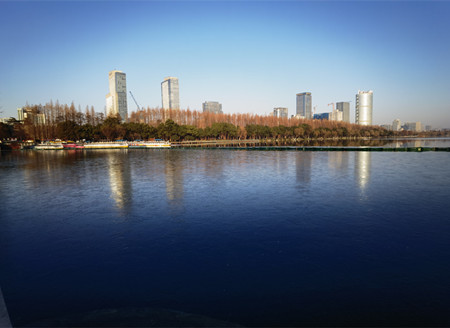 最低-5℃！南京玄武湖部分湖面结冰，绝美如画
