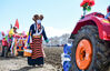 图为西藏拉萨市达孜区唐嘎村的春耕仪式现场。 