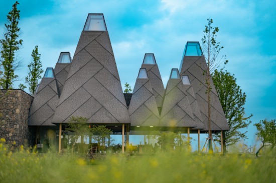 以水杉为灵感建造的&ldquo;水杉居餐厅&rdquo;。人民网 马焘焘摄