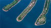 2023年5月25日，浙江省杭州市，傍晚时分，淳安县千岛湖珍珠列岛碧波涟漪，景色壮美，形状各异的岛屿镶嵌在蔚蓝的湖面上多姿多彩，宛如一幅天然的水墨画。